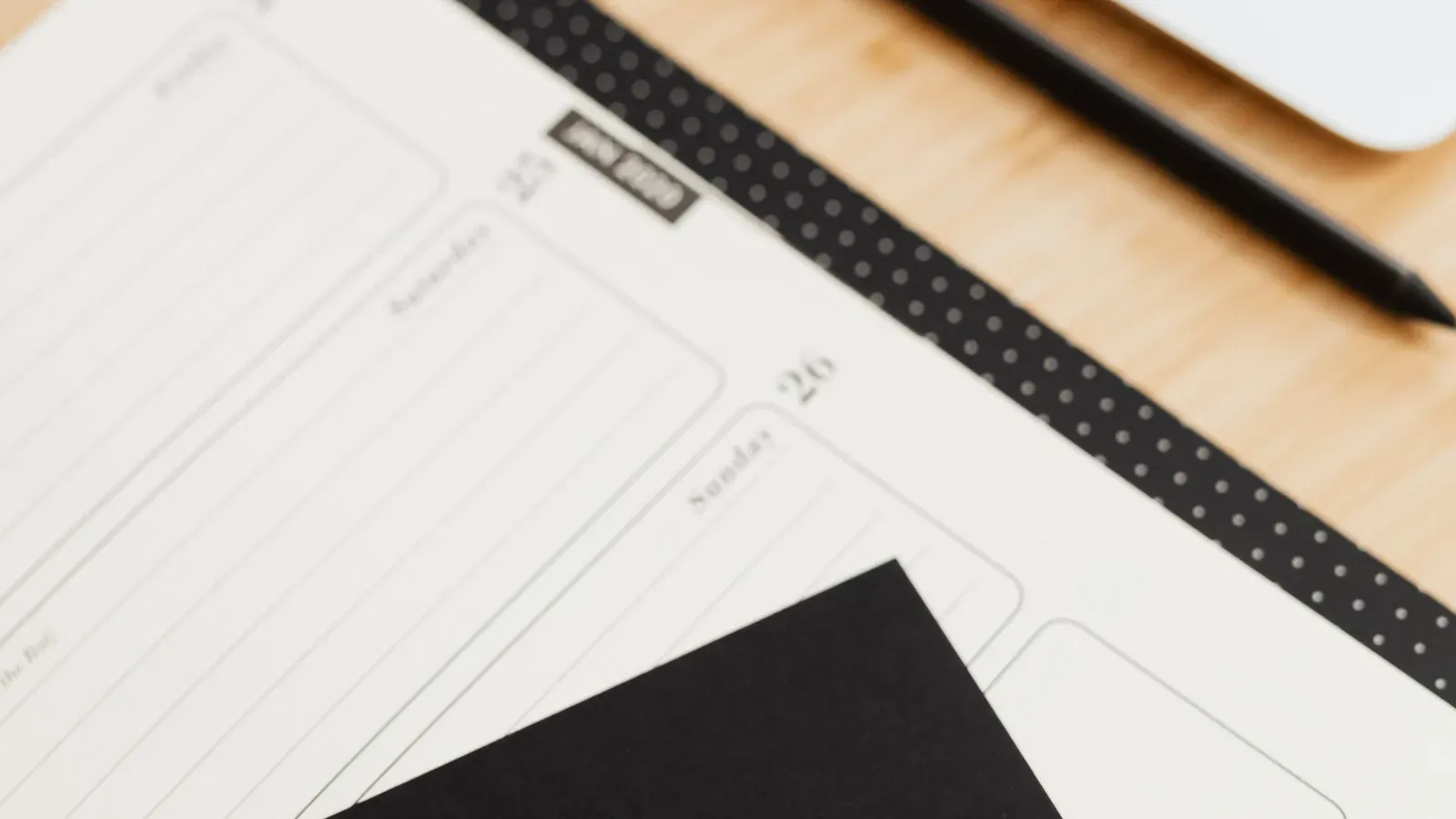 Task cards with filter chips beside a weekly calendar